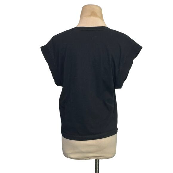 Zara black short sleeves V neck top size XS - Picture 10 of 14